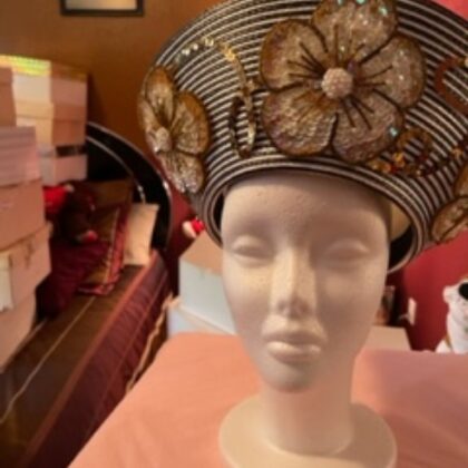 30 - Brown Striped Hat