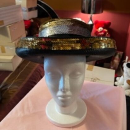 33 - Gold Silver and Black Hat