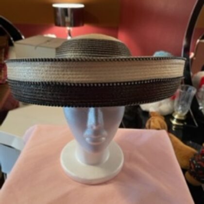 50 - Black White Gray and Silver Striped Hat