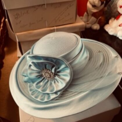 62 - Light Blue Hat with Light Blue Flower